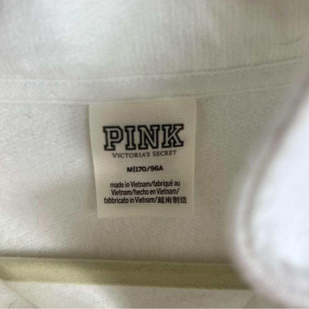PINK Victoria's Secret White Quarter Zip Sweatshirt - Picture 2 of 3